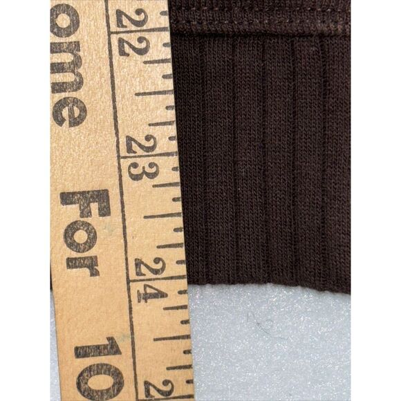 Lauren Ralph Lauren Sweater Women's S‎ Full Zip Brown Elbow Patches Knit Ribbed - Picture 10 of 16